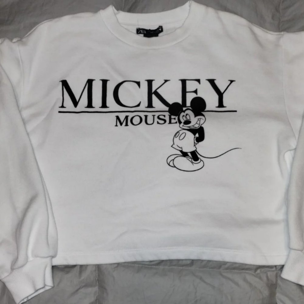 ZARA Mickey Mouse Crop Sweatshirt